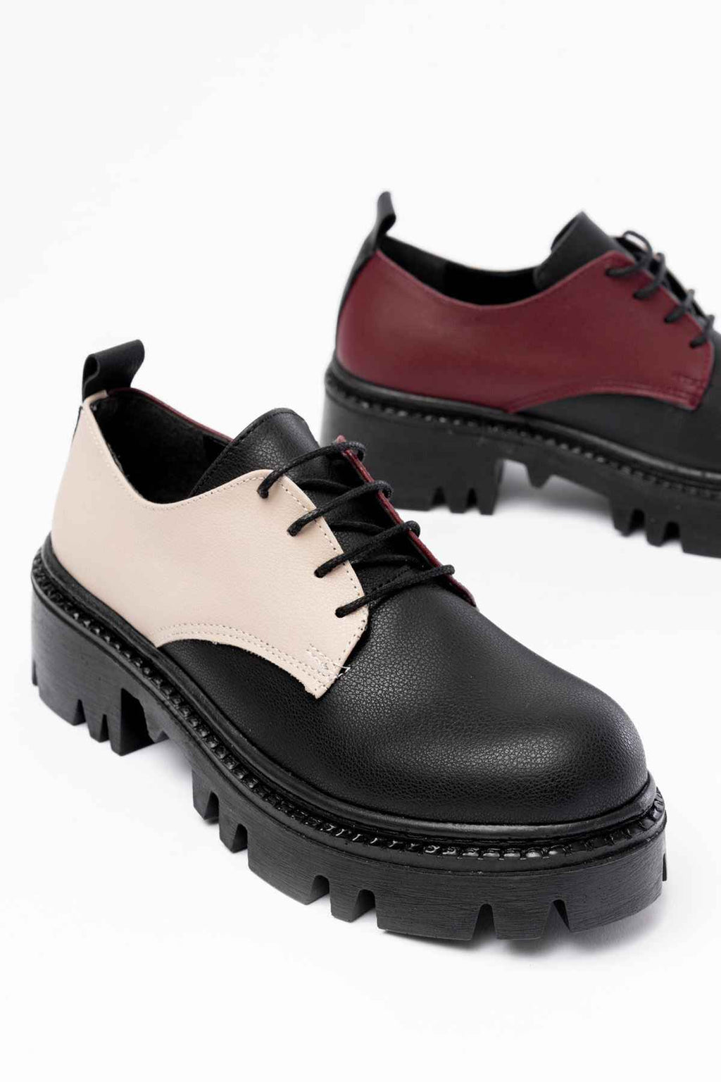 Ayakkabı Aşkı 868-754 Siyah Garni Bağcıklı Günlük Yüksek Tabanlı Loafer Ayakkabı