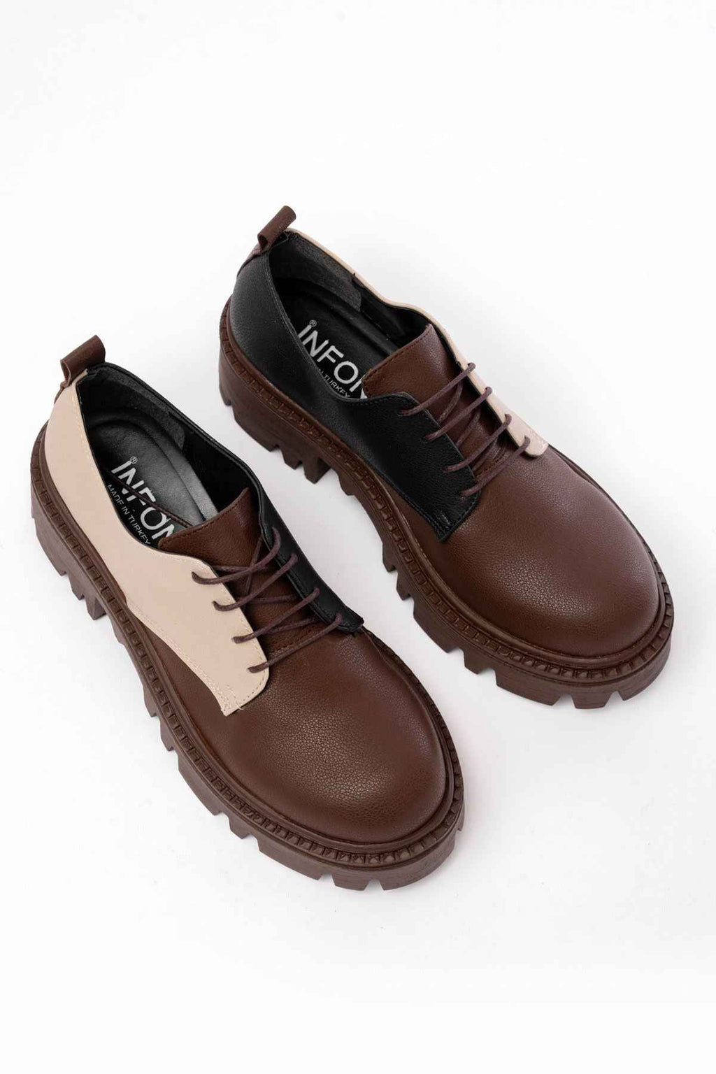 Ayakkabı Aşkı 868-754 Kahverengi Garni Bağcıklı Günlük Yüksek Tabanlı Loafer Ayakkabı