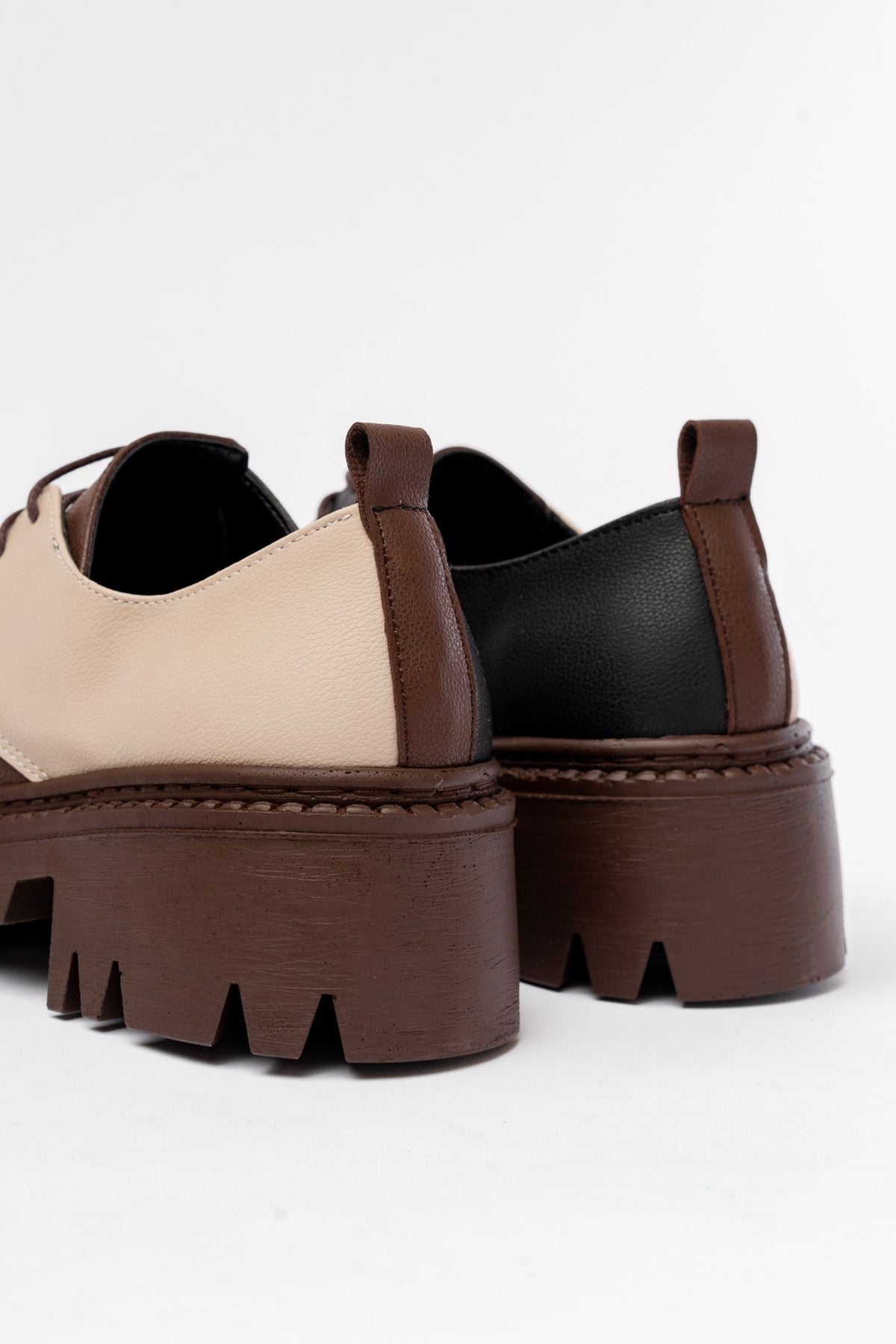 Ayakkabı Aşkı Kahverengi Garni Bağcıklı Günlük Yüksek Tabanlı Loafer Ayakkabı