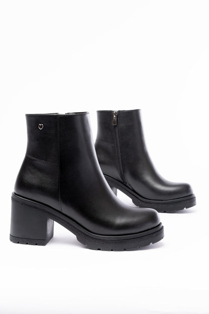 Ayakkabı Aşkı Siyah Fermuarlı Kalın Topuklu Günlük Kadın Bot