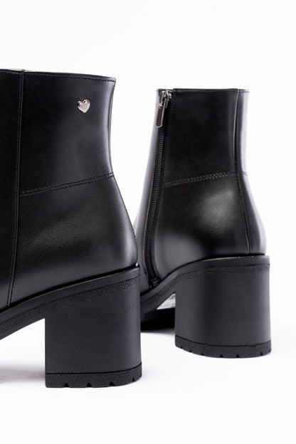 Ayakkabı Aşkı Siyah Fermuarlı Kalın Topuklu Günlük Kadın Bot