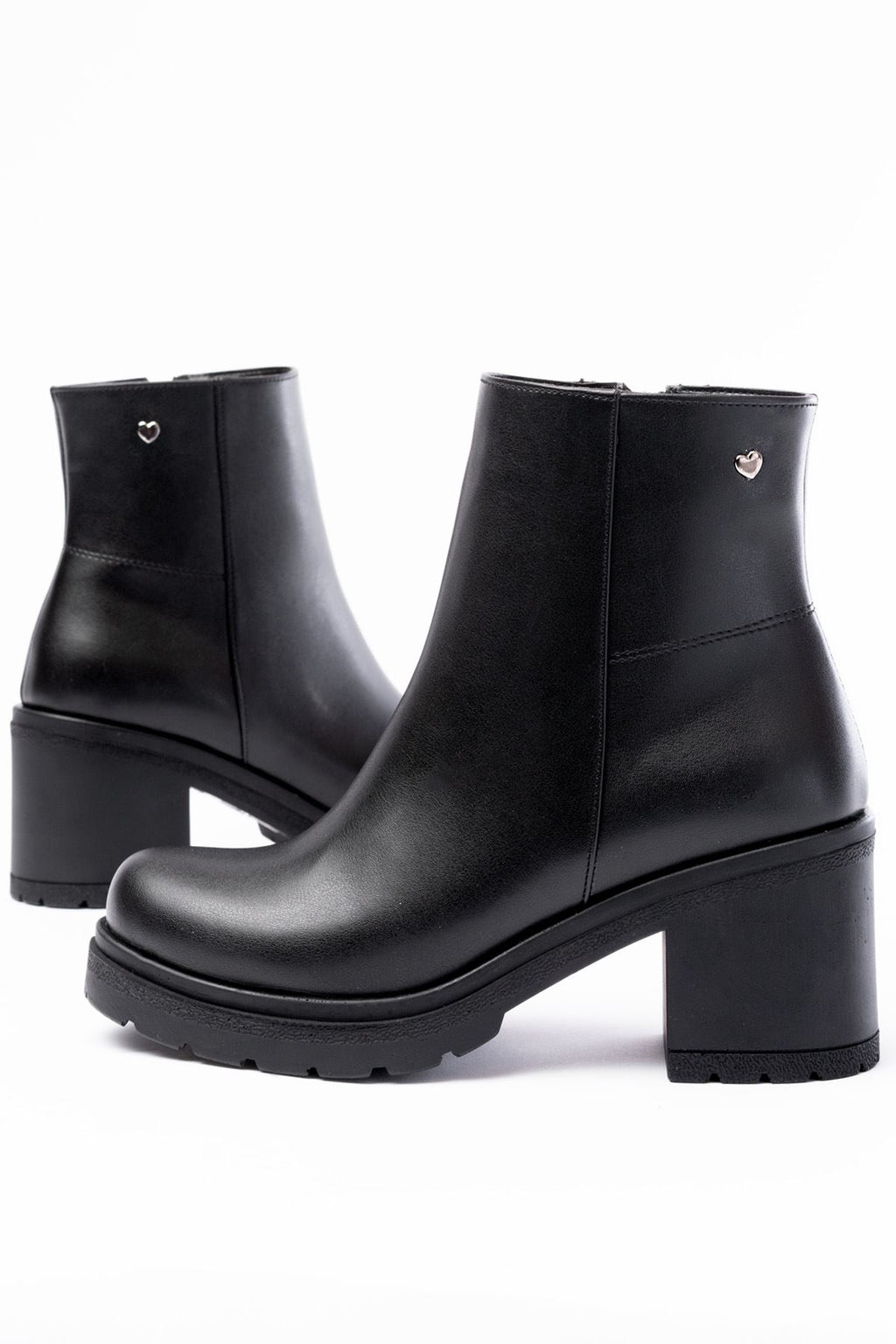 Ayakkabı Aşkı Siyah Fermuarlı Kalın Topuklu Günlük Kadın Bot