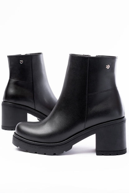 Ayakkabı Aşkı Siyah Fermuarlı Kalın Topuklu Günlük Kadın Bot