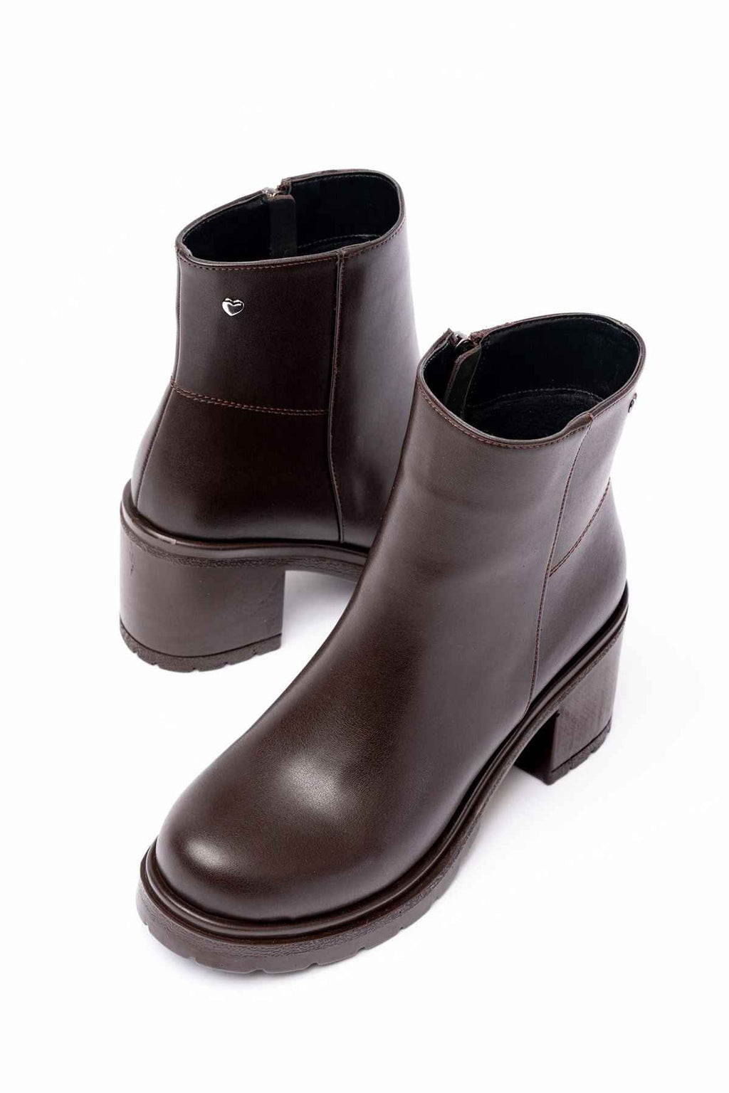 Ayakkabı Aşkı 767-3020 Kahverengi Fermuarlı Kalın Topuklu Günlük Kadın Bot