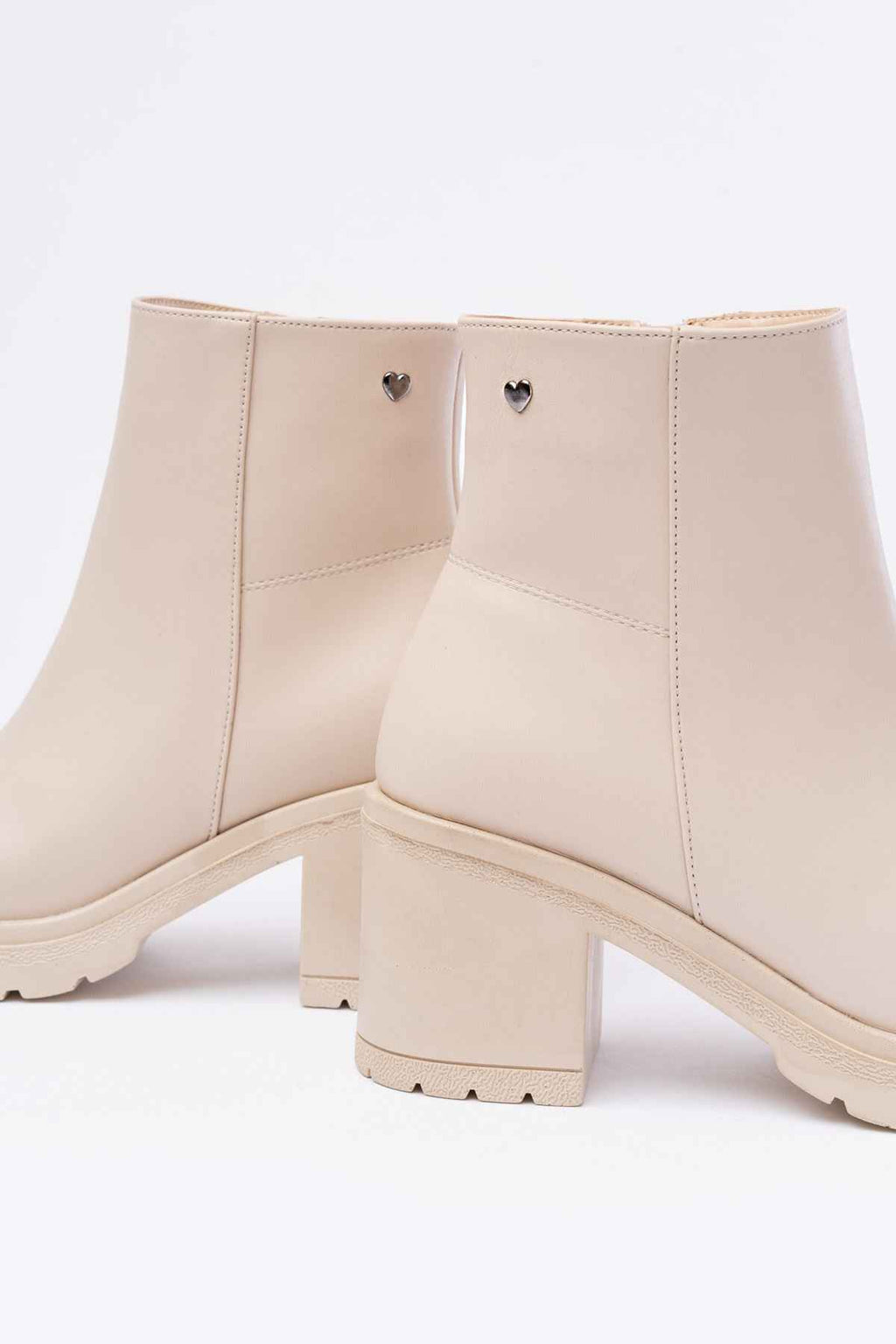 Ayakkabı Aşkı 767-3020 Bej Fermuarlı Kalın Topuklu Günlük Kadın Bot