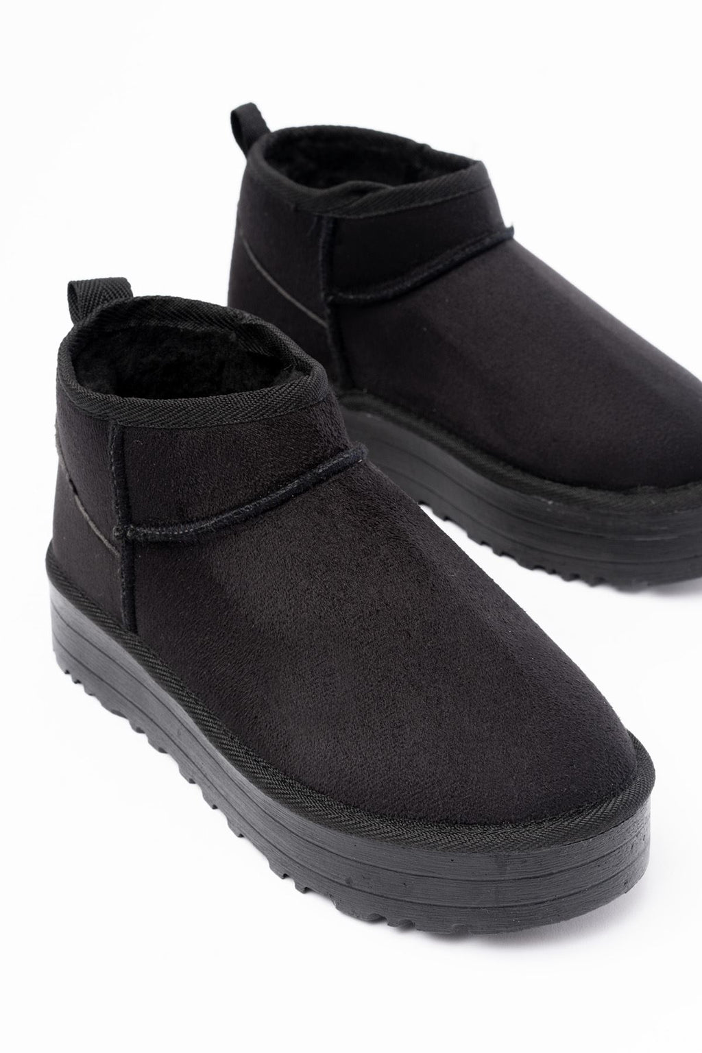 Ayakkabı Aşkı Siyah Süet İçi Kürklü Kışlık Kapalı Burun Kadın Günlük Terlik