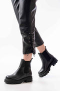 Ayakkabı Aşkı 745-2137 Siyah Kalın Taban Lastikli Günlük Kadın Bot