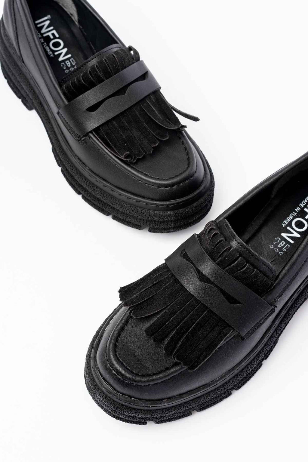 Ayakkabı Aşkı 749-749 Siyah Günlük Yüksek Tabanlı Loafer Ayakkabı