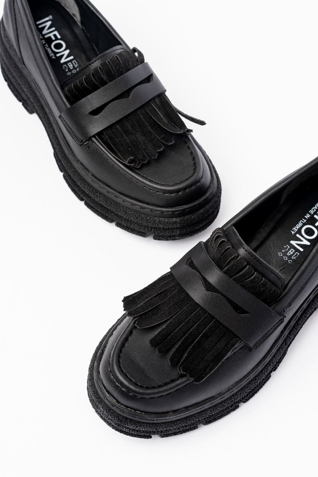 Ayakkabı Aşkı Siyah Günlük Yüksek Tabanlı Loafer Ayakkabı