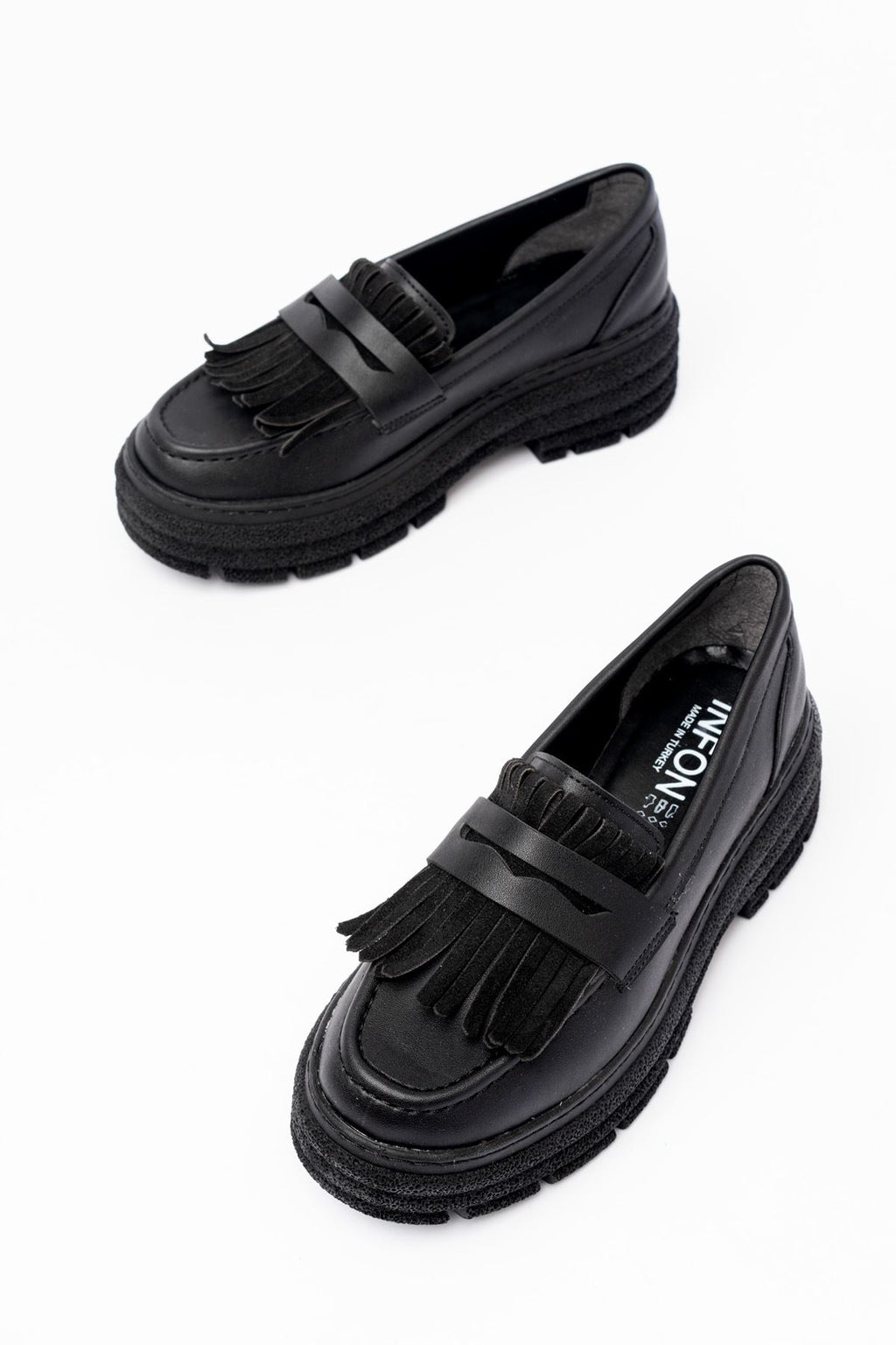 Ayakkabı Aşkı Siyah Günlük Yüksek Tabanlı Loafer Ayakkabı