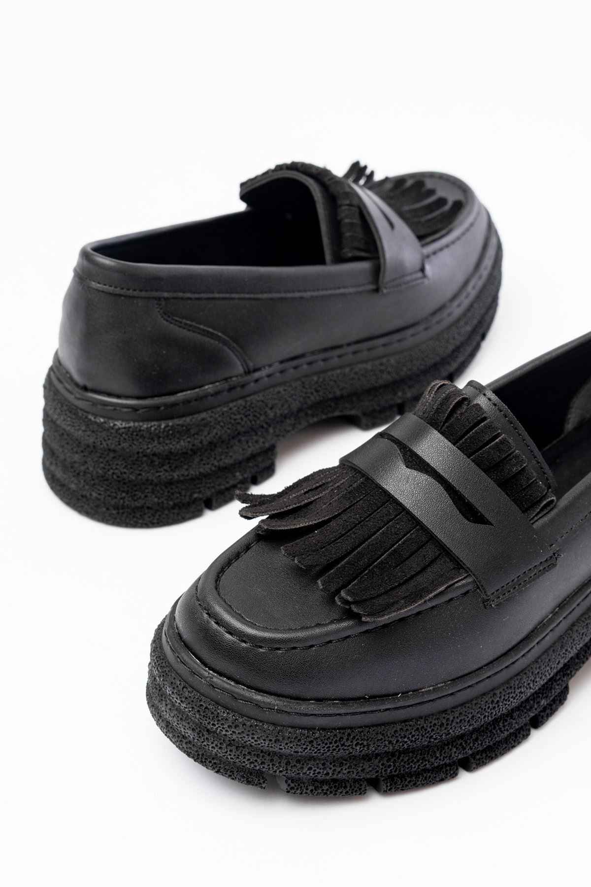 Ayakkabı Aşkı 749-749 Siyah Günlük Yüksek Tabanlı Loafer Ayakkabı