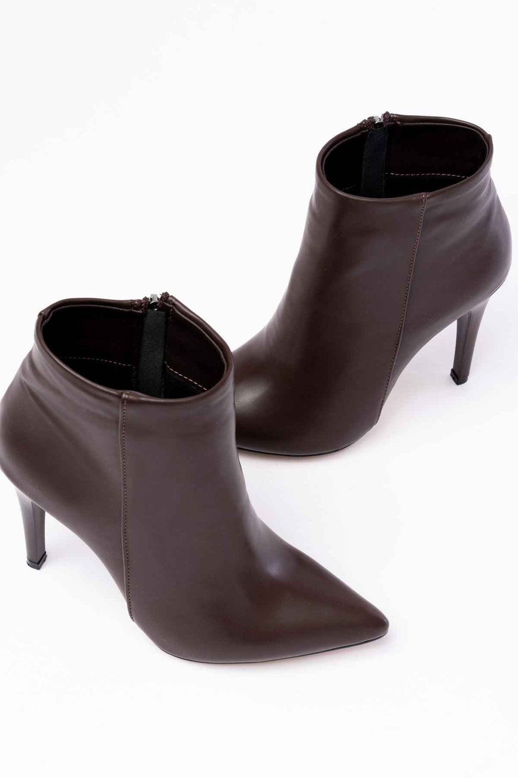 Ayakkabı Aşkı Vrt-4802 Kahverengi Yüksek Ince Topuklu Fermuarlı Kadın Bot