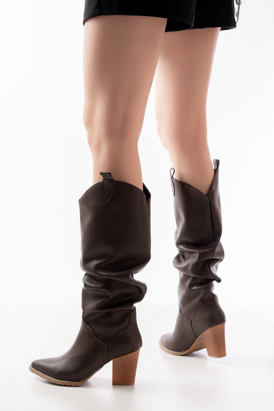 Ayakkabı Aşkı Kahverengi Günlük Kadın Çizme