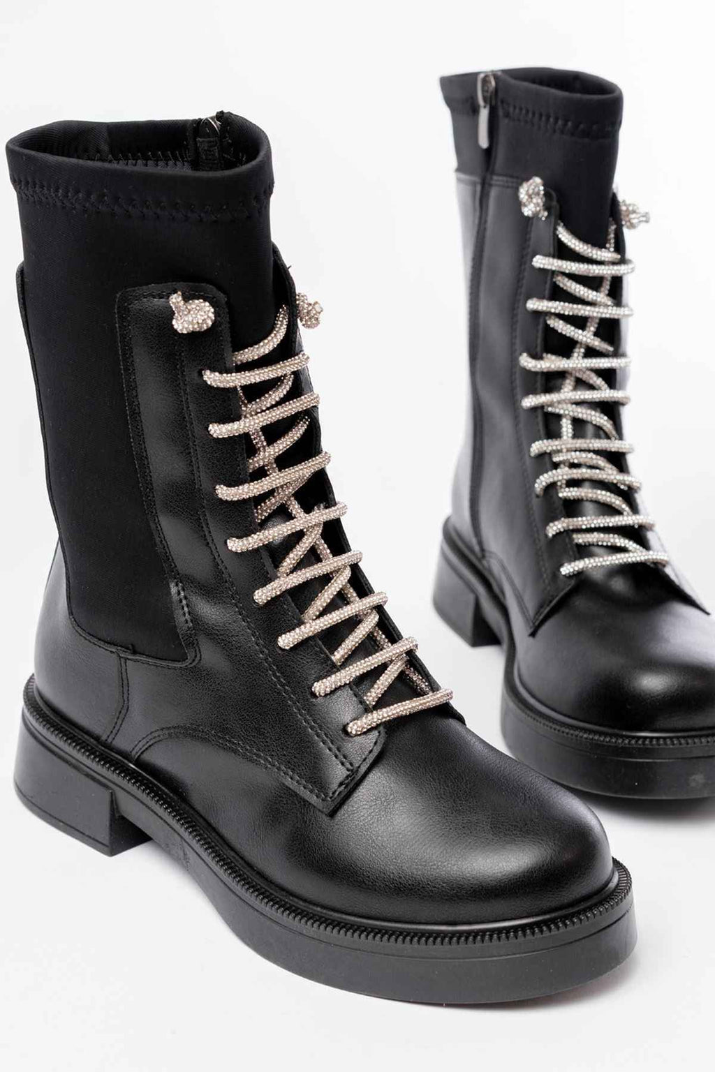 Ayakkabı Aşkı 02-2006 Siyah Bağcıklı Fermuarlı Günlük Kadın Bot