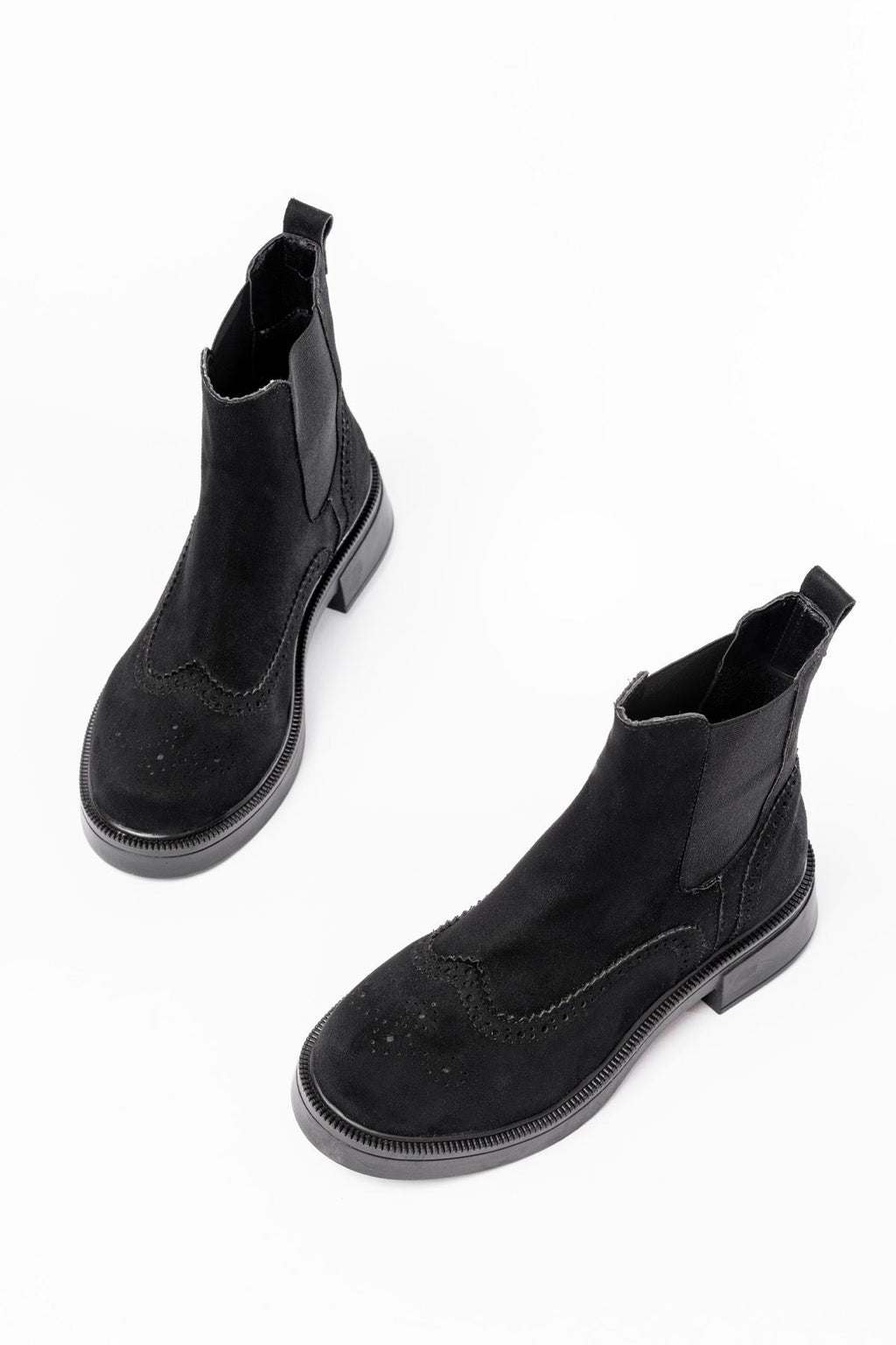 Ayakkabı Aşkı Siyah Süet Lastikli Günlük Kadın Bot