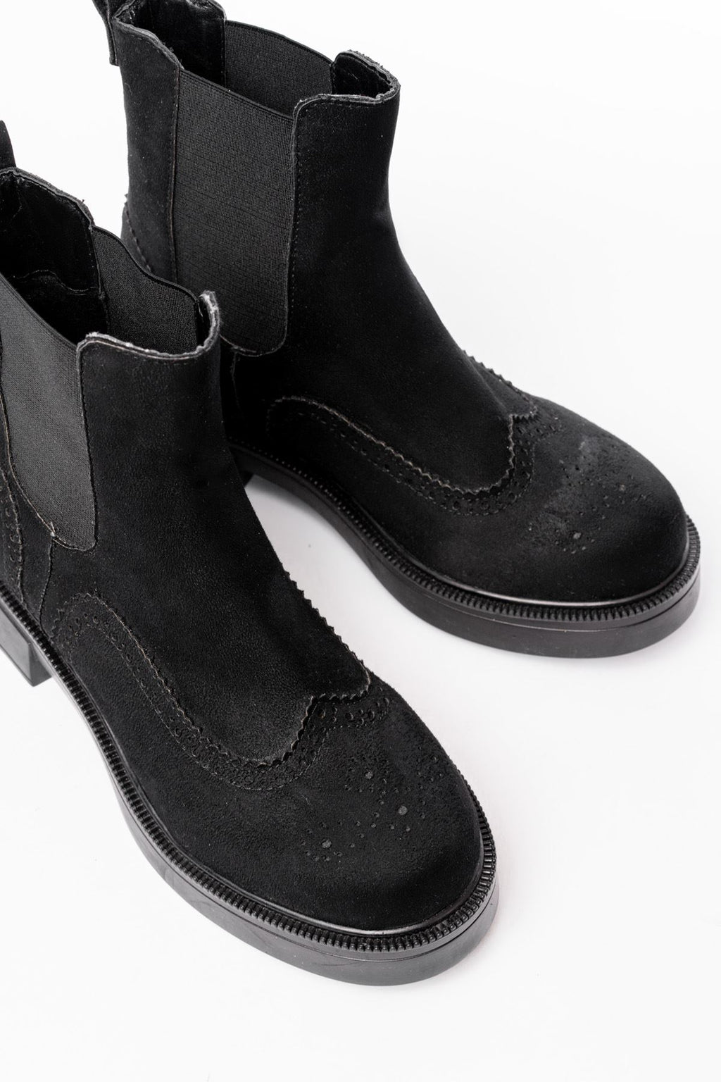 Ayakkabı Aşkı Siyah Süet Lastikli Günlük Kadın Bot