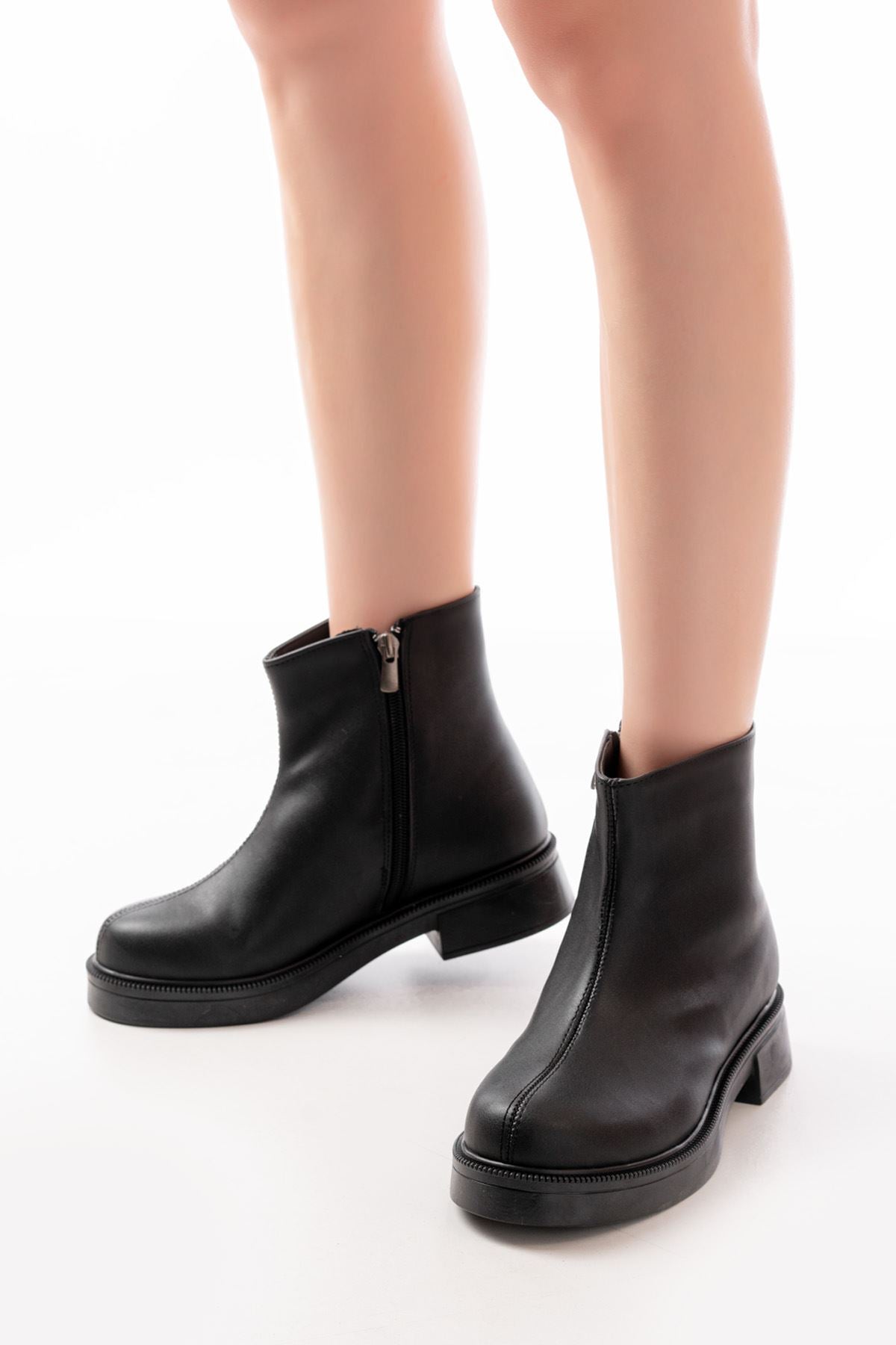Ayakkabı Aşkı Siyah Fermuarlı Günlük Kadın Bot