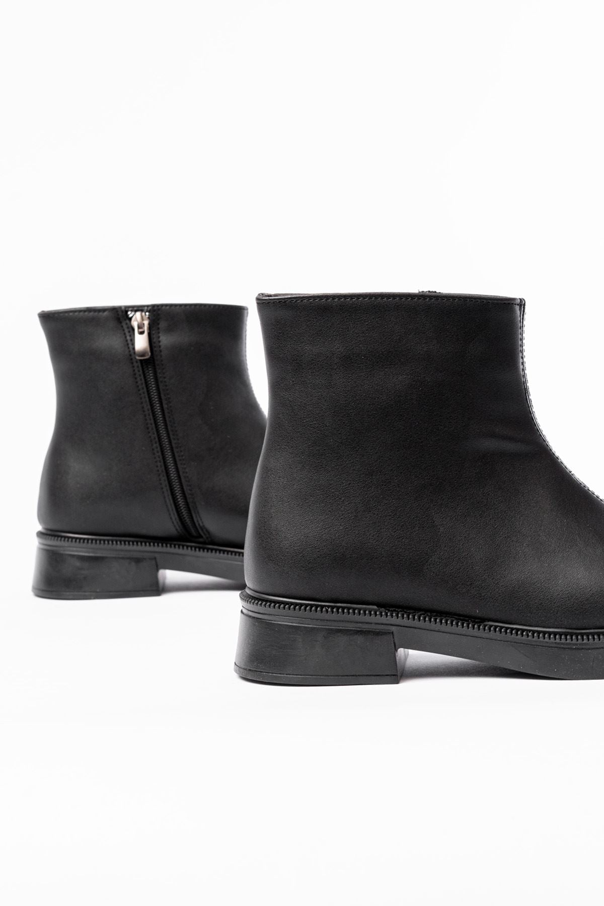 Ayakkabı Aşkı Siyah Fermuarlı Günlük Kadın Bot