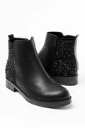Ayakkabı Aşkı 165-212 Siyah Taş Aksesuarlı Fermuarlı Günlük Kadın Bot
