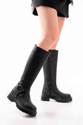 Ayakkabı Aşkı 236-3021 Siyah Fermuarlı Günlük Kadın Çizme