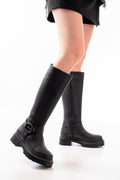 Ayakkabı Aşkı Siyah Fermuarlı Günlük Kadın Çizme - Ayakkabı Aşkı