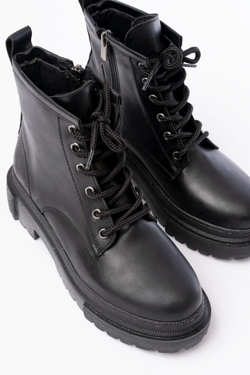 Ayakkabı Aşkı Siyah Bağcıklı Fermuarlı Günlük Kadın Bot - Ayakkabı Aşkı
