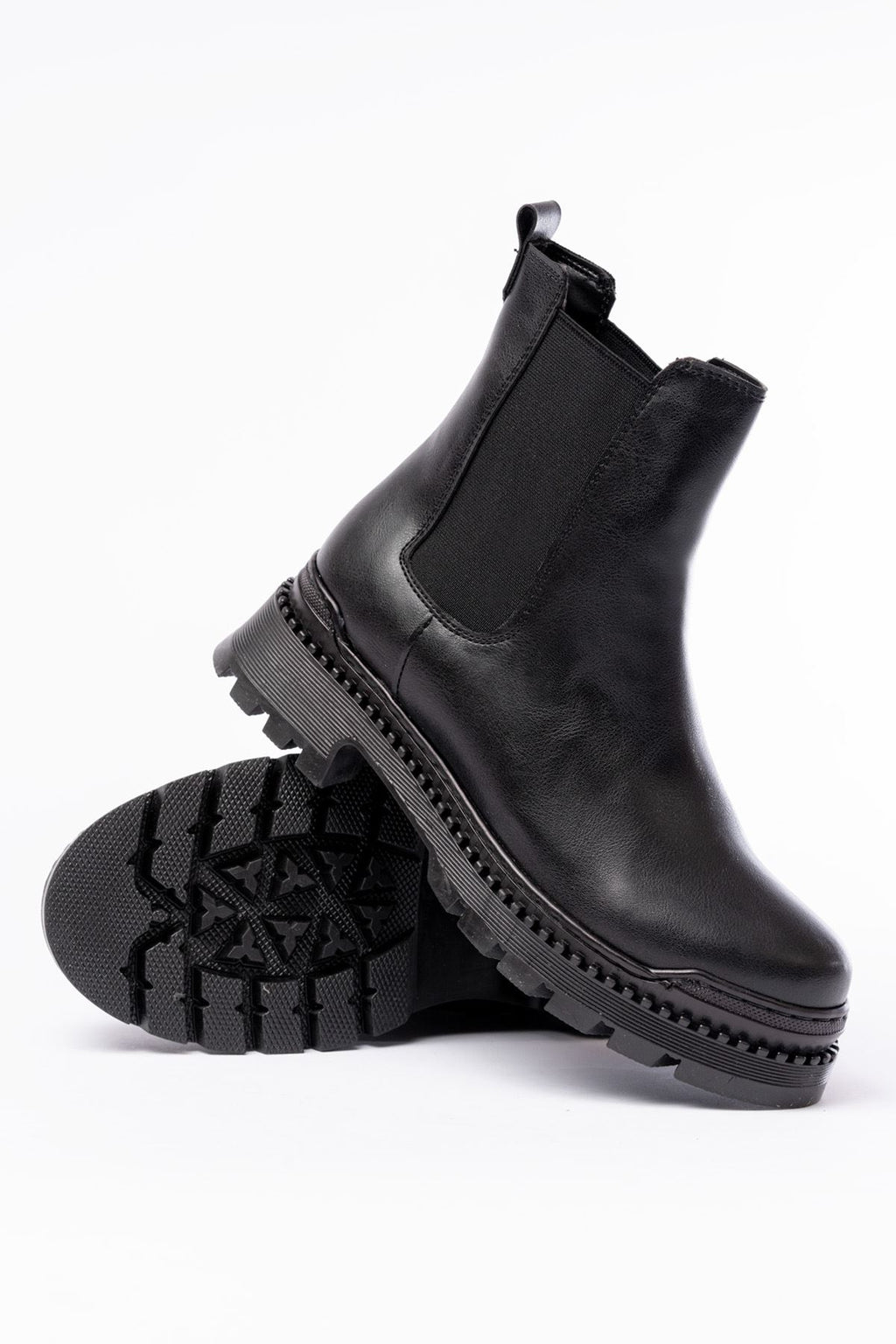 Ayakkabı Aşkı Siyah Lastikli Günlük Kadın Bot