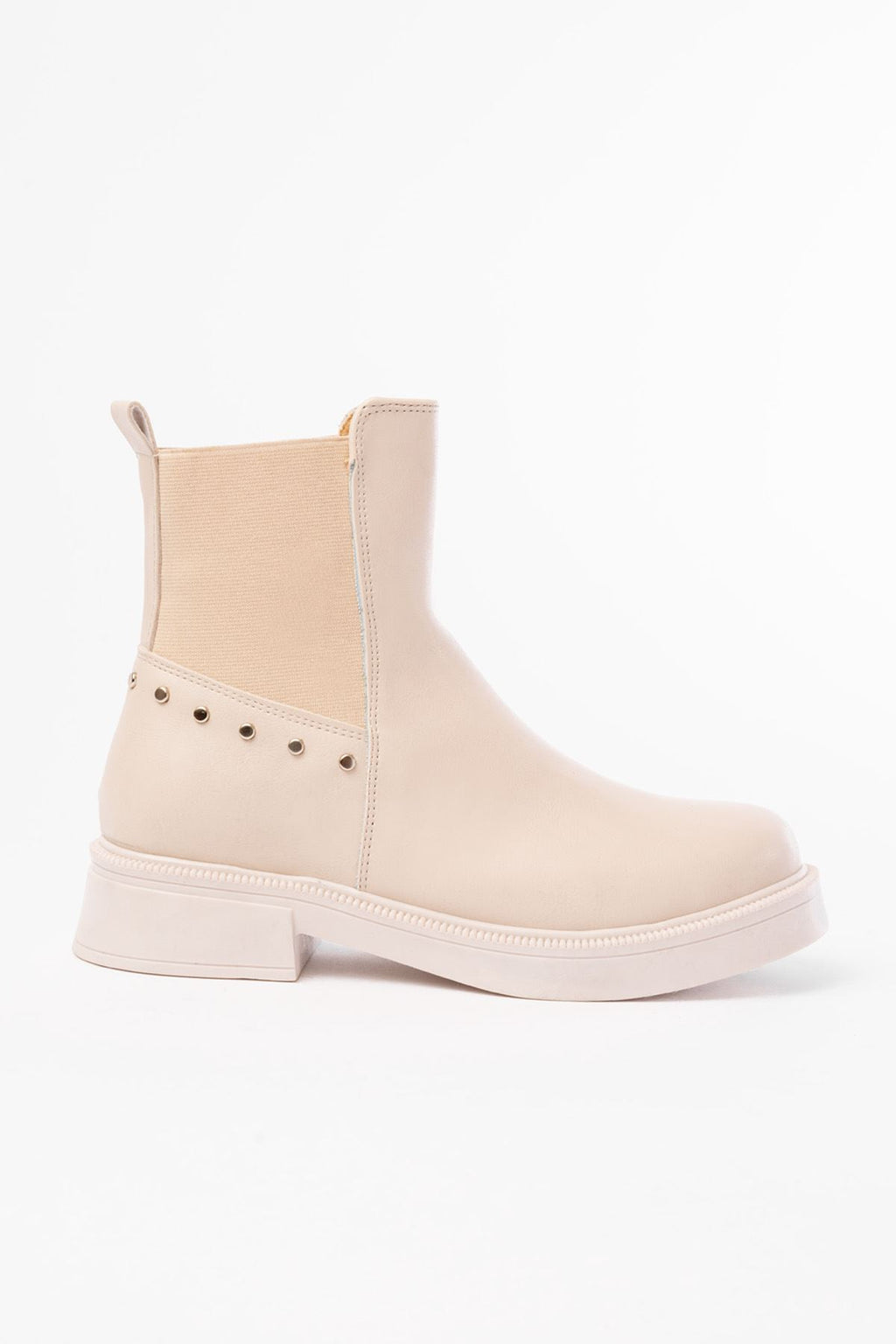 Ayakkabı Aşkı Bej Lastikli Günlük Kadın Bot - Ayakkabı Aşkı