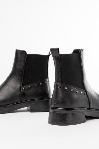 Ayakkabı Aşkı Siyah Lastikli Günlük Kadın Bot