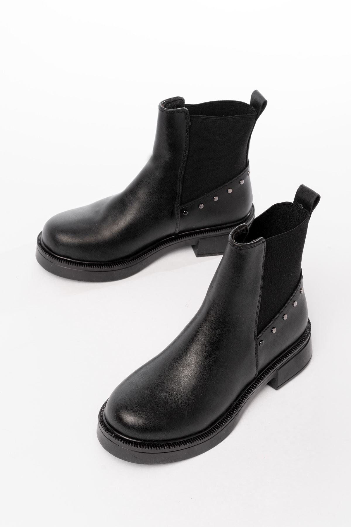 Ayakkabı Aşkı Siyah Lastikli Günlük Kadın Bot