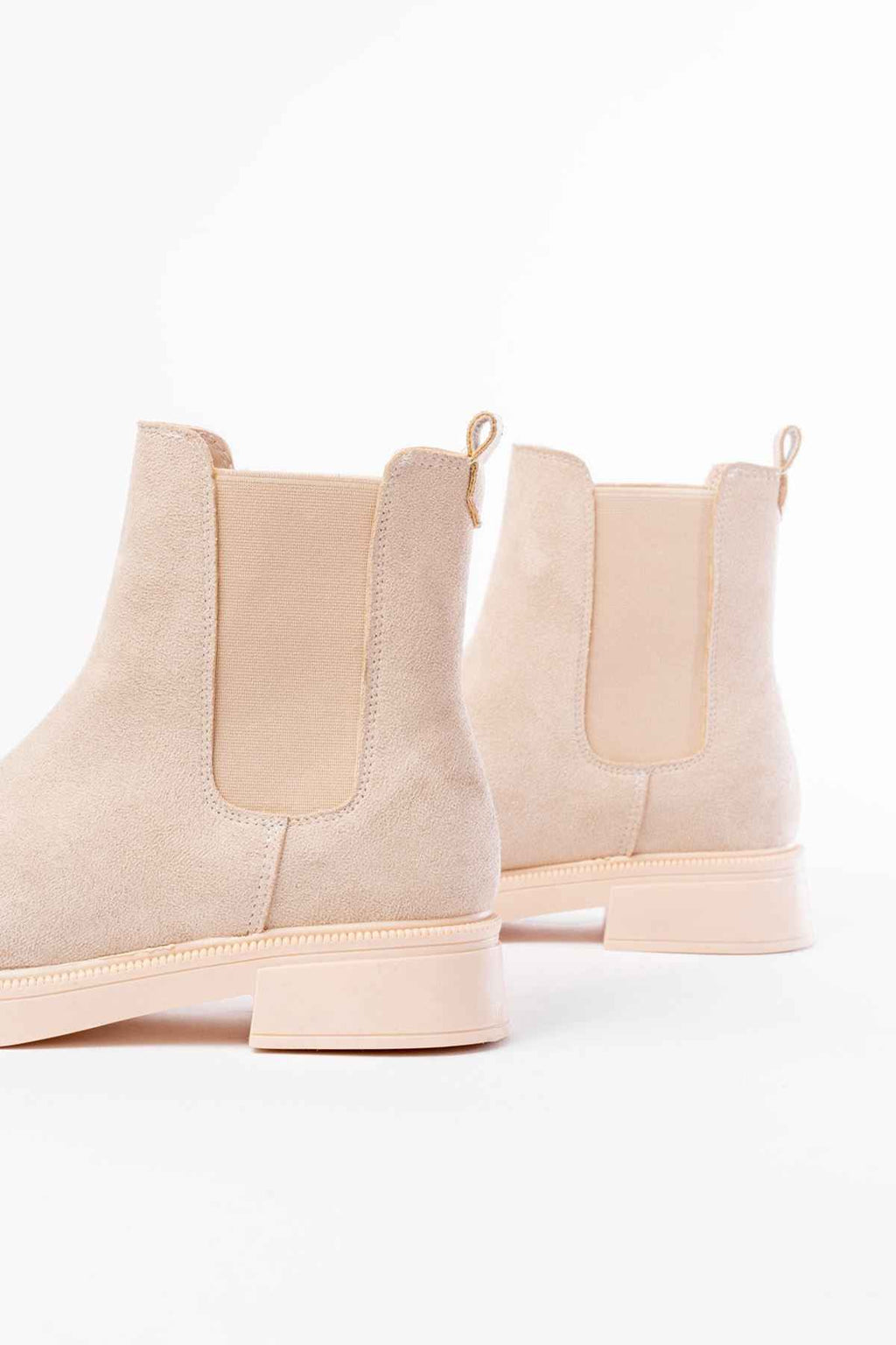 Ayakkabı Aşkı 02-2137 Bej Süet Lastikli Günlük Kadın Bot