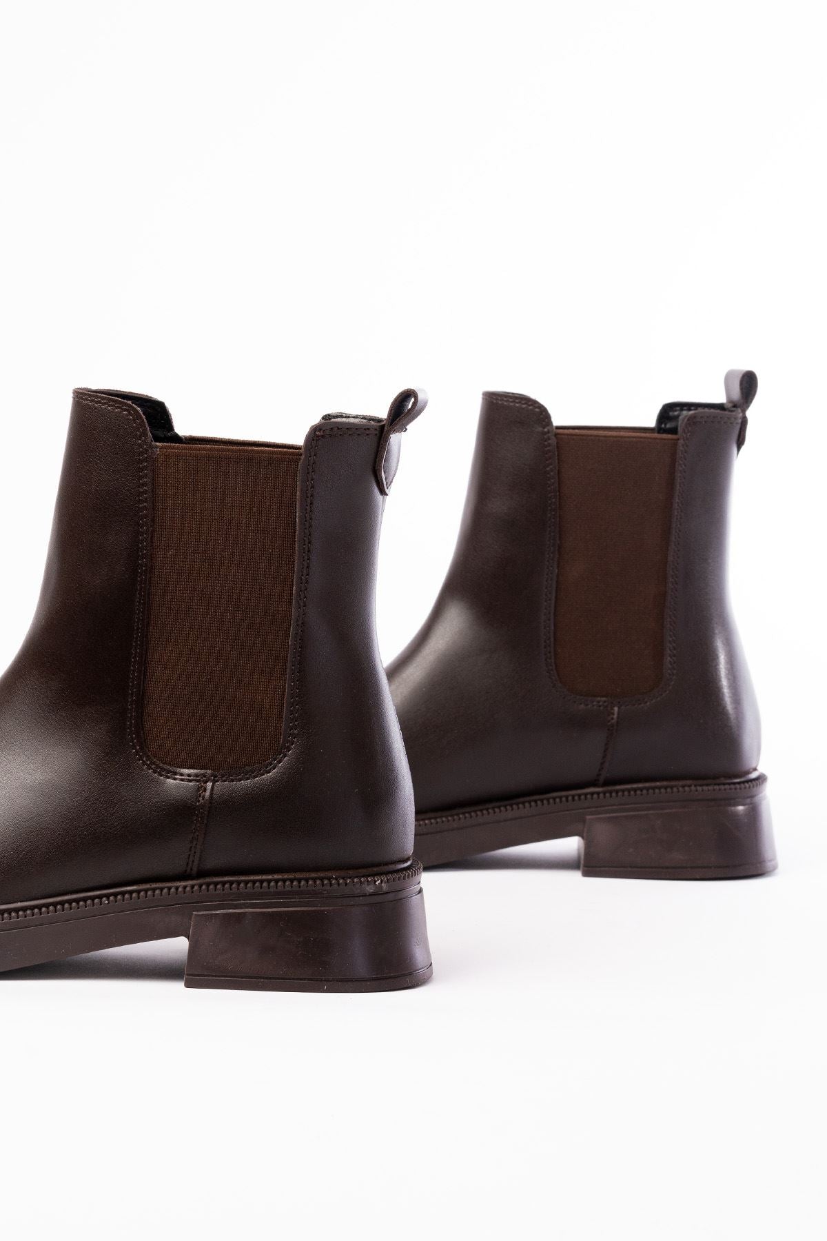 Ayakkabı Aşkı Kahverengi Lastikli Günlük Kadın Bot - Ayakkabı Aşkı