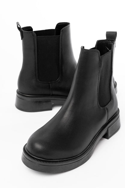 Ayakkabı Aşkı Siyah Lastikli Günlük Kadın Bot
