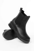 Ayakkabı Aşkı 02-2137 Siyah Lastikli Günlük Kadın Bot