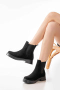 Ayakkabı Aşkı 02-2137 Siyah Süet Lastikli Günlük Kadın Bot