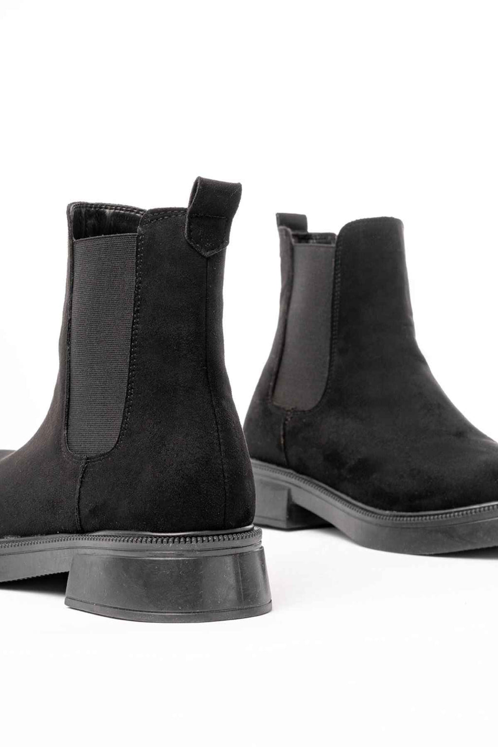 Ayakkabı Aşkı 02-2137 Siyah Süet Lastikli Günlük Kadın Bot
