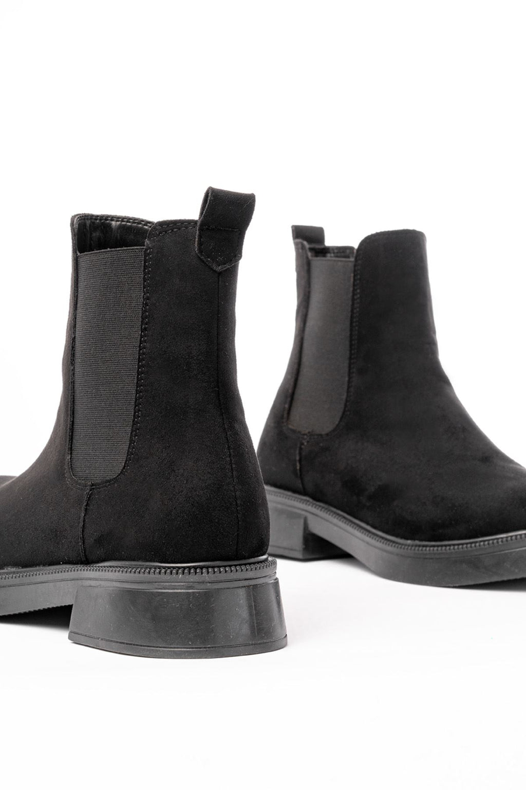 Ayakkabı Aşkı Siyah Süet Lastikli Günlük Kadın Bot