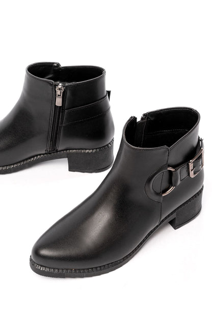 270-3030 Siyah Toka Aksesuarlı Fermuarlı Günlük Kadın Bot - Siyah