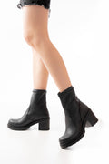 Ayakkabı Aşkı Siyah Günlük Kalın Topuklu Kadın Bot - Ayakkabı Aşkı