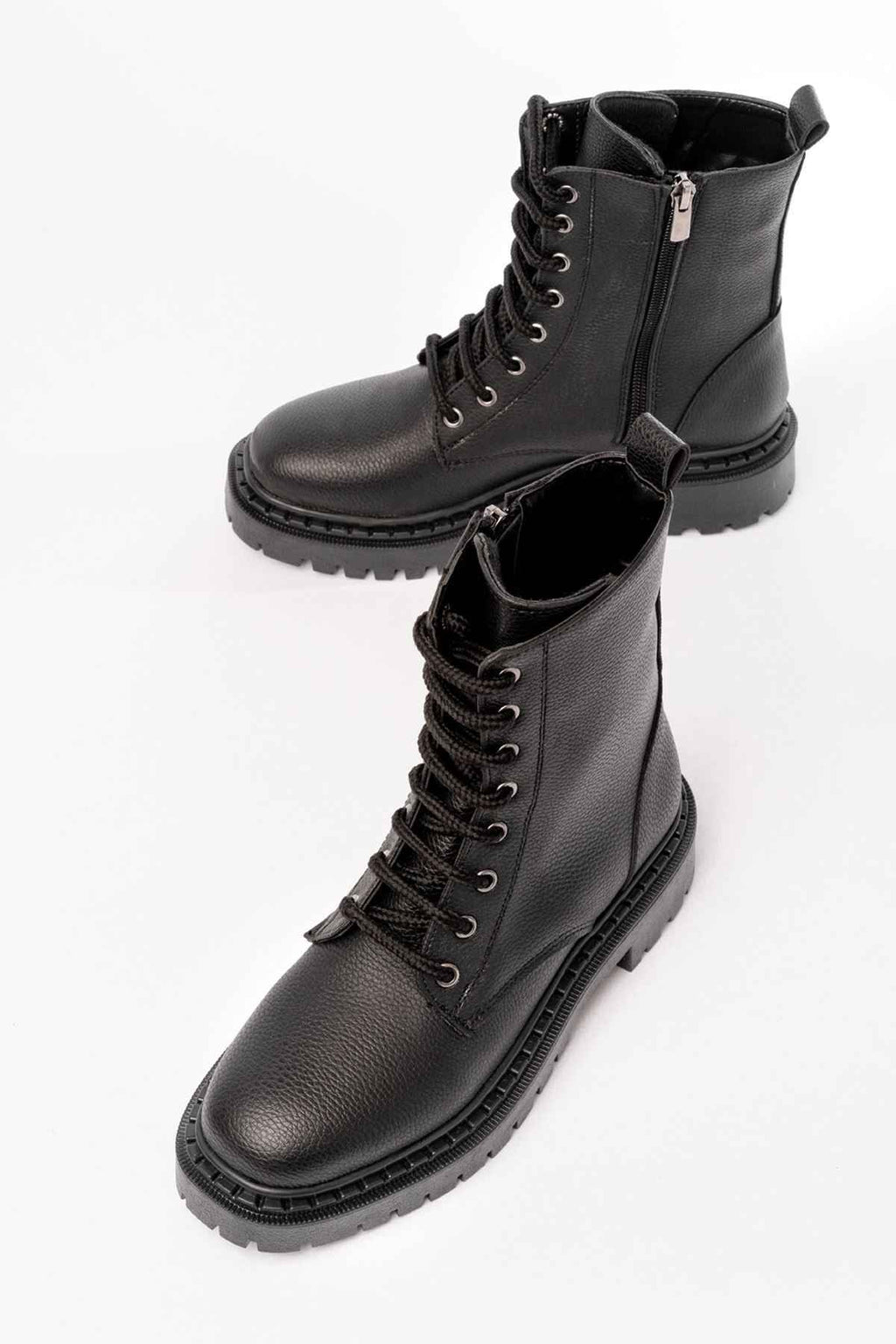 Ayakkabı Aşkı 1101-2289 Siyah Luna Bağcıklı Fermuarlı Günlük Kadın Bot