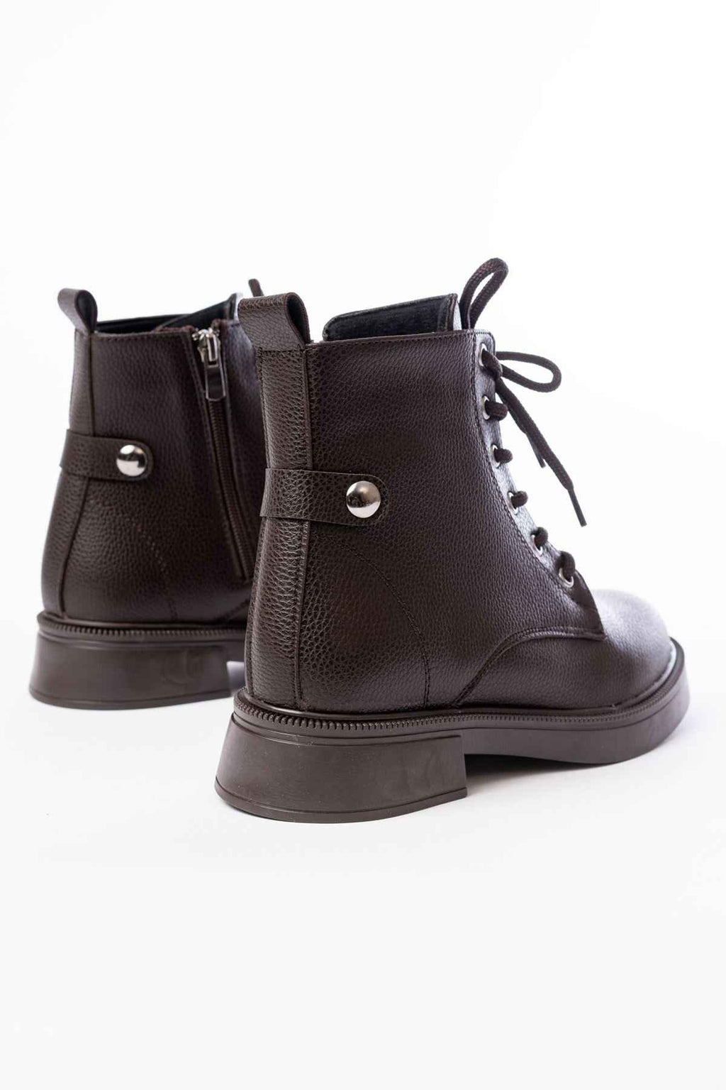 Ayakkabı Aşkı 02-2003 Kahve Galata Bağcıklı Fermuarlı Günlük Kadın Bot