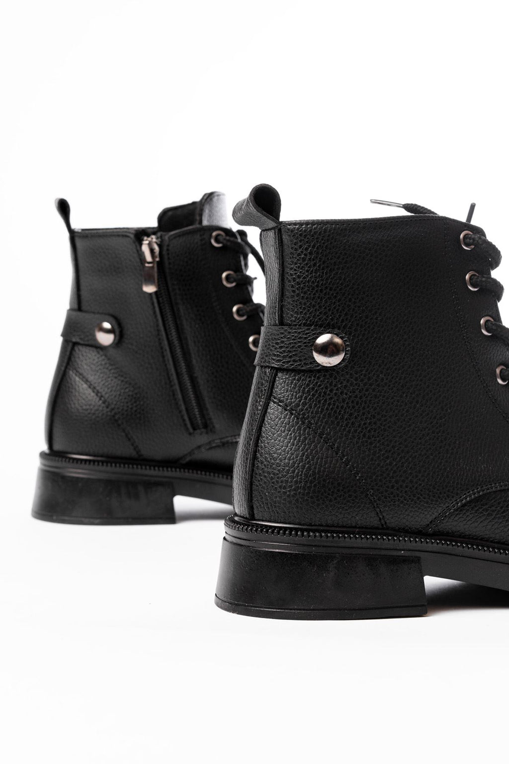 Ayakkabı Aşkı Siyah Galata Bağcıklı Fermuarlı Günlük Kadın Bot