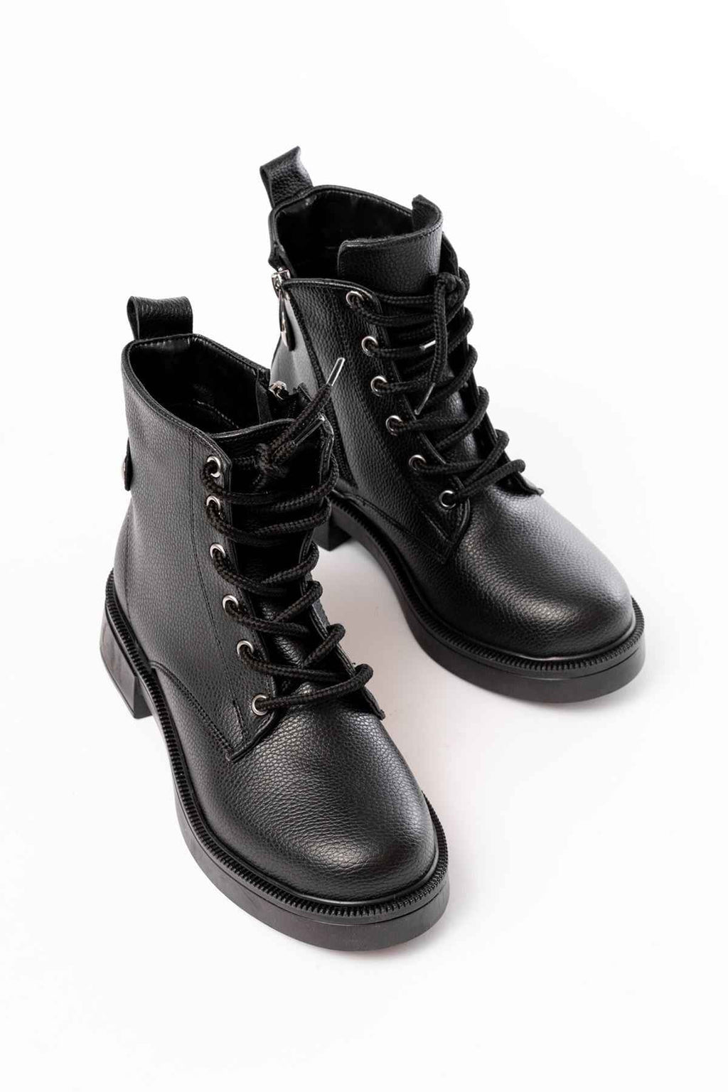 Ayakkabı Aşkı 02-2003 Siyah Galata Bağcıklı Fermuarlı Günlük Kadın Bot