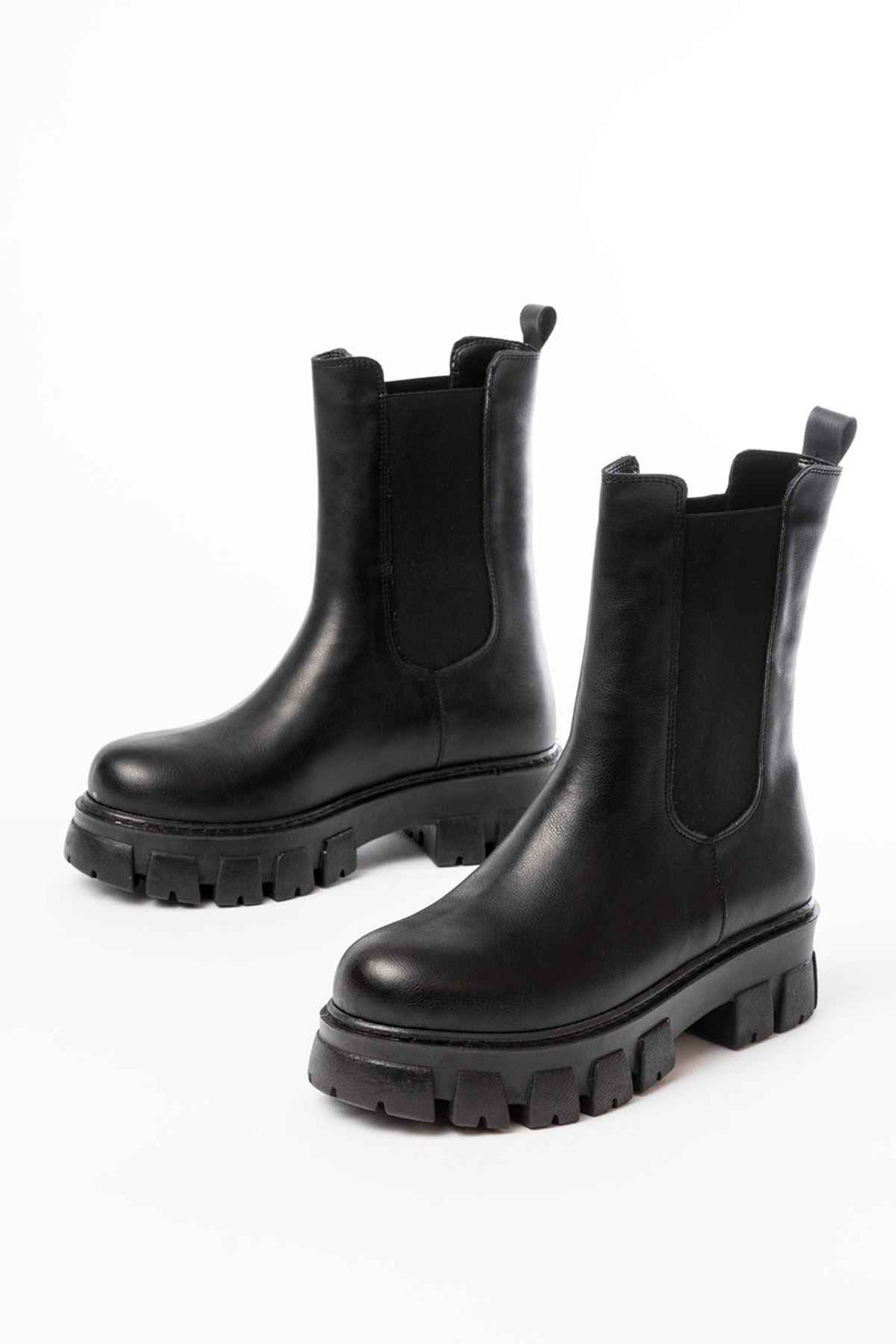 Ayakkabı Aşkı Fz-299 Siyah Yüksek Tabanlı Lastikli Günlük Kadın Bot