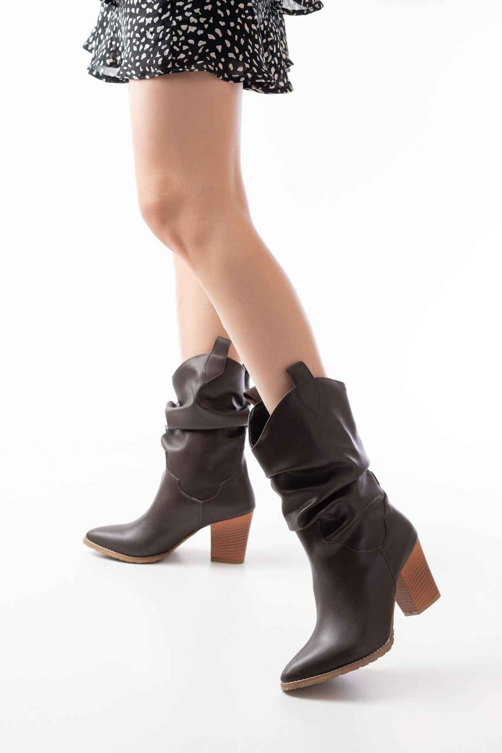 Ayakkabı Aşkı Ls-1860 Kahverengi Körüklü Kalın Topuklu Günlük Kadın Bot