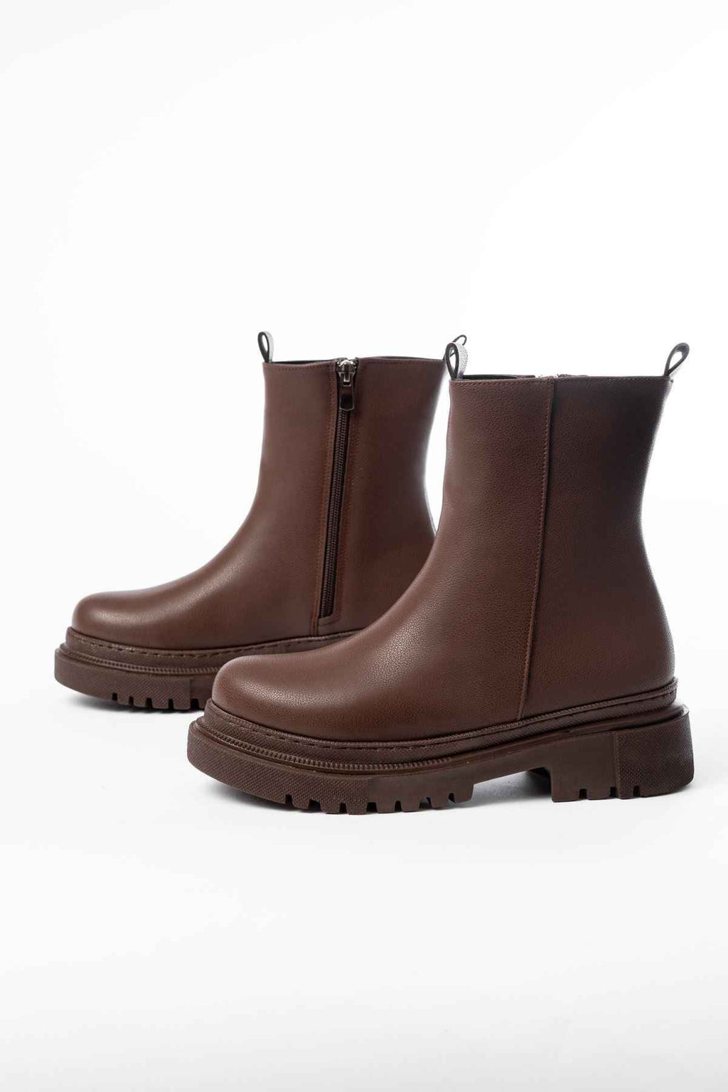 Ayakkabı Aşkı 812-2012 Kahverengi Luna Fermuarlı Günlük Kadın Bot