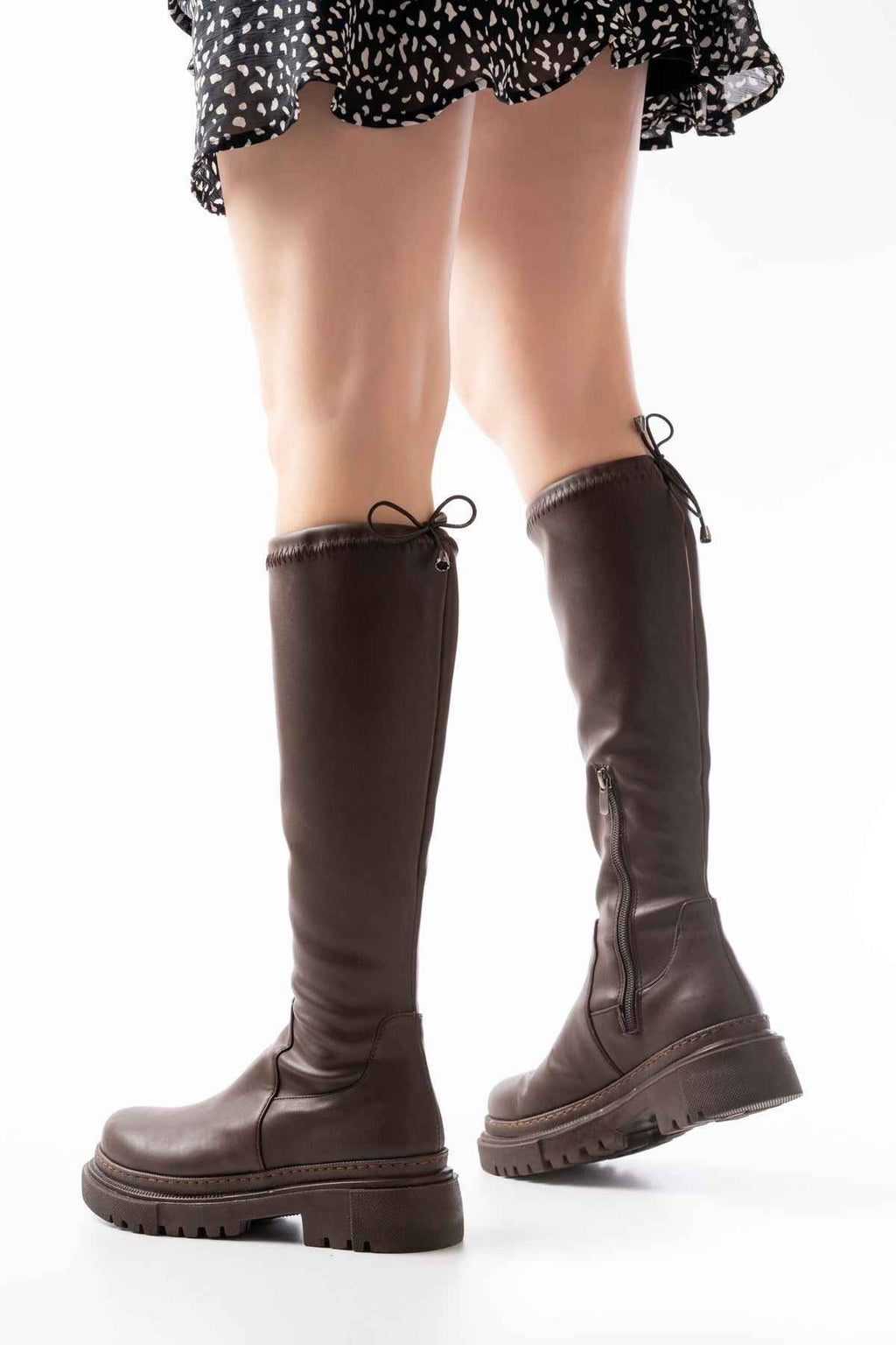 Ayakkabı Aşkı 812-2291 Kahverengi Fermuarlı Günlük Kadın Çizme