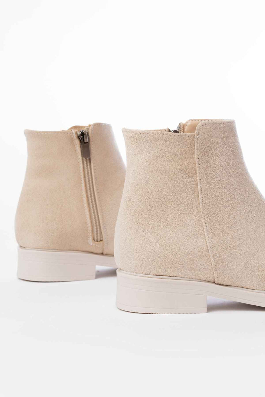 Ayakkabı Aşkı 165-204 Bej Süet Fermuarlı Günlük Kadın Bot