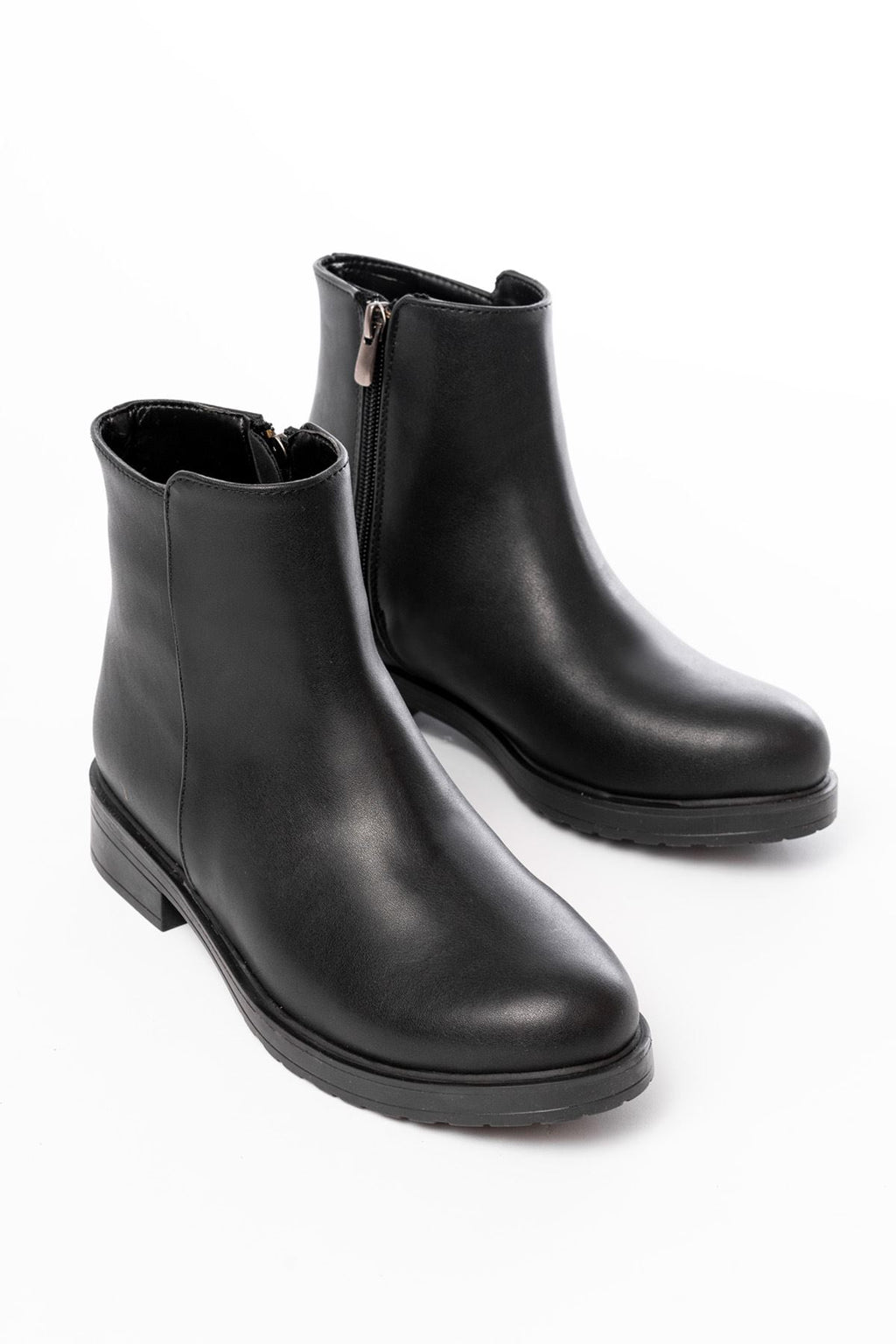 165-204 Siyah Fermuarlı Günlük Kadın Bot - Siyah