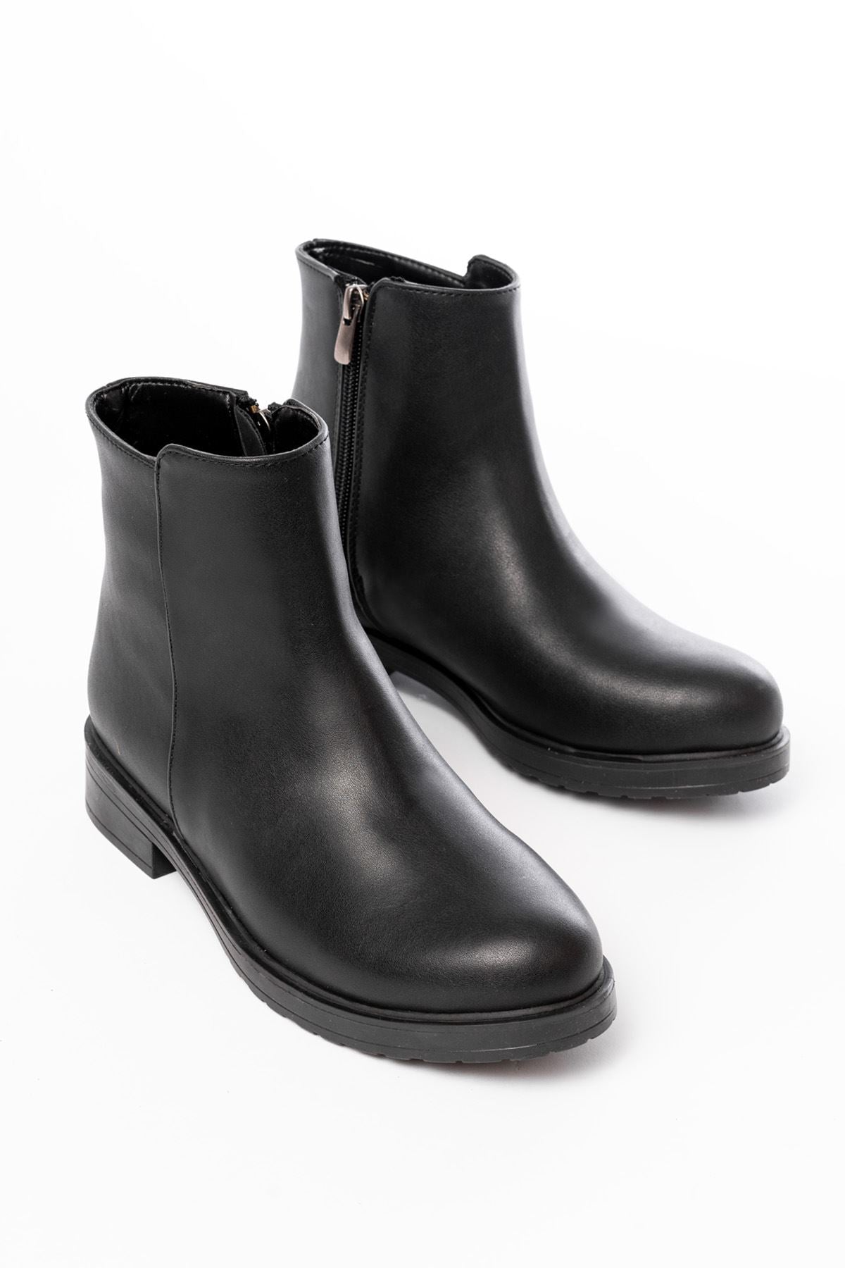 165-204 Siyah Fermuarlı Günlük Kadın Bot - Siyah